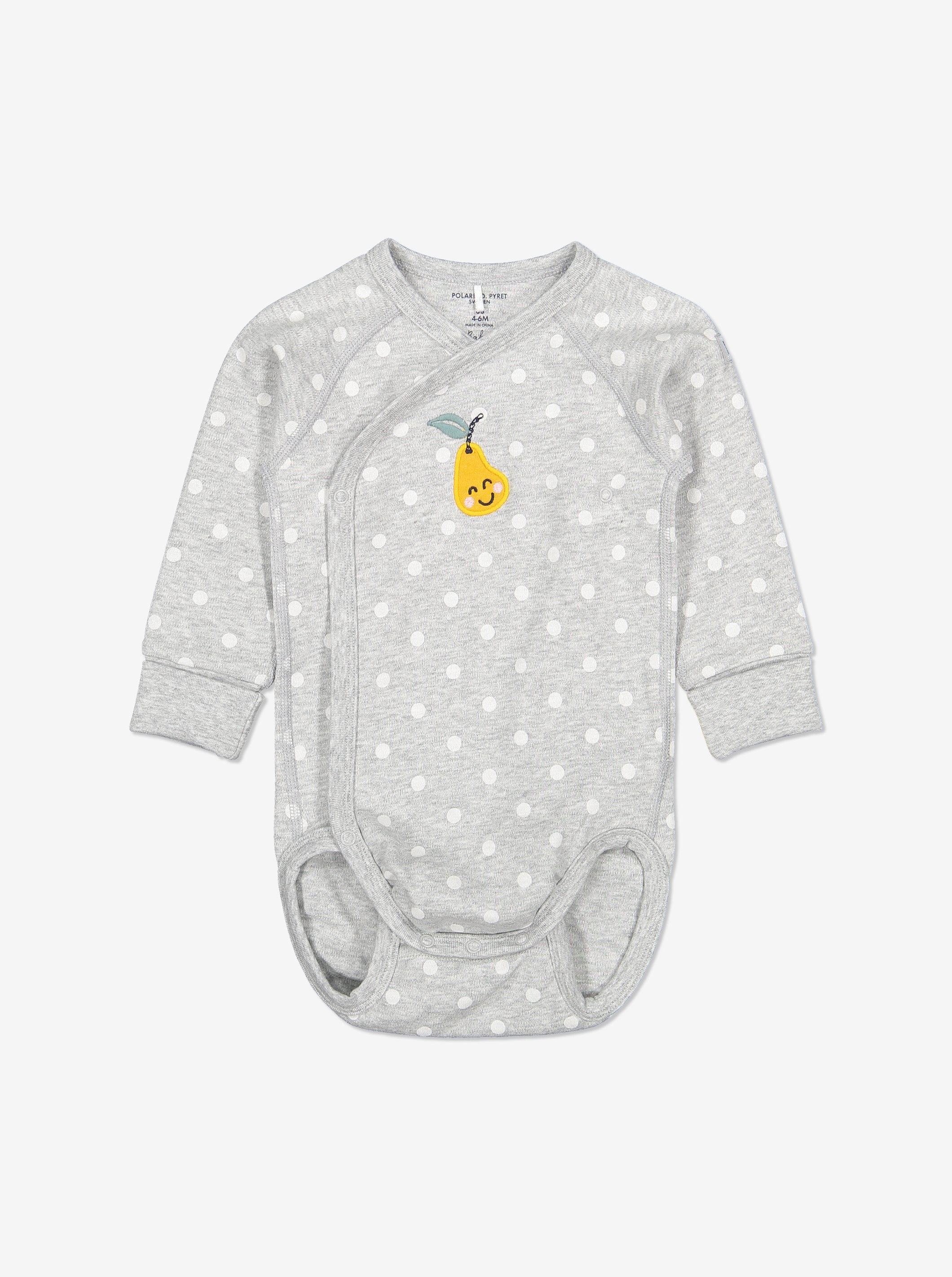 Embroidered Pear Wrapround Babygrow