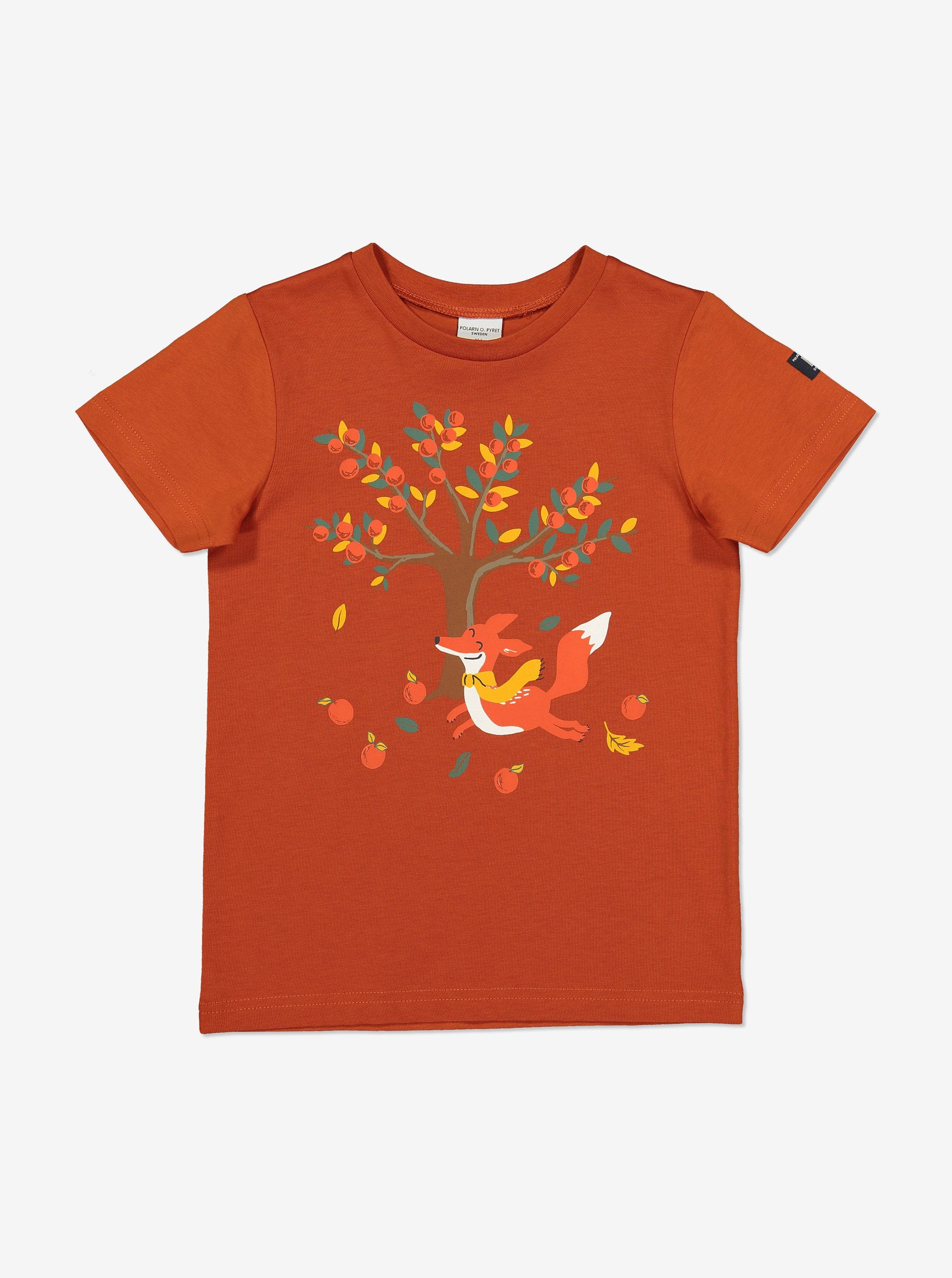Organic Kids T-Shirt Fox Print