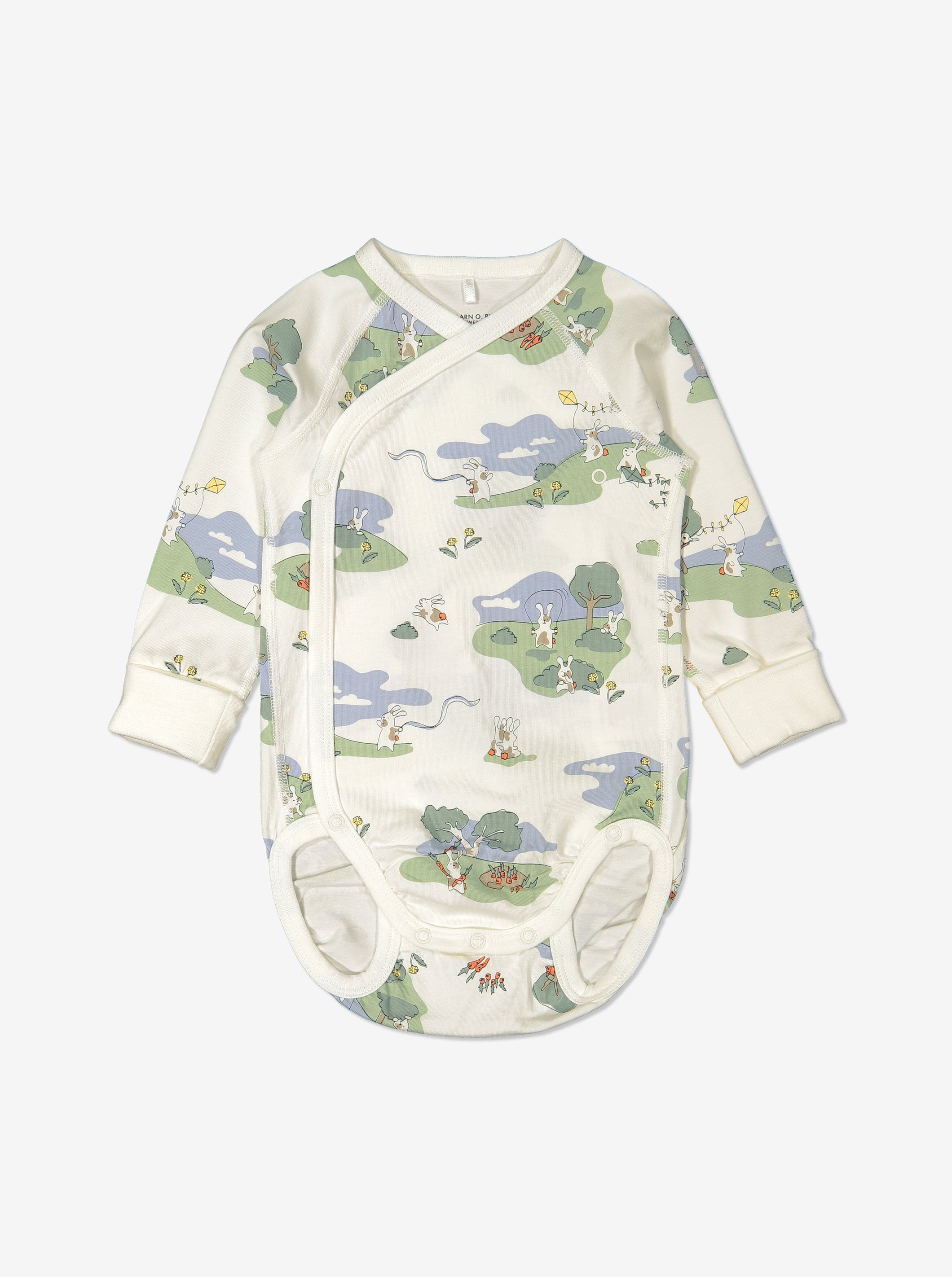 Bunny Print Wraparound Babygrow