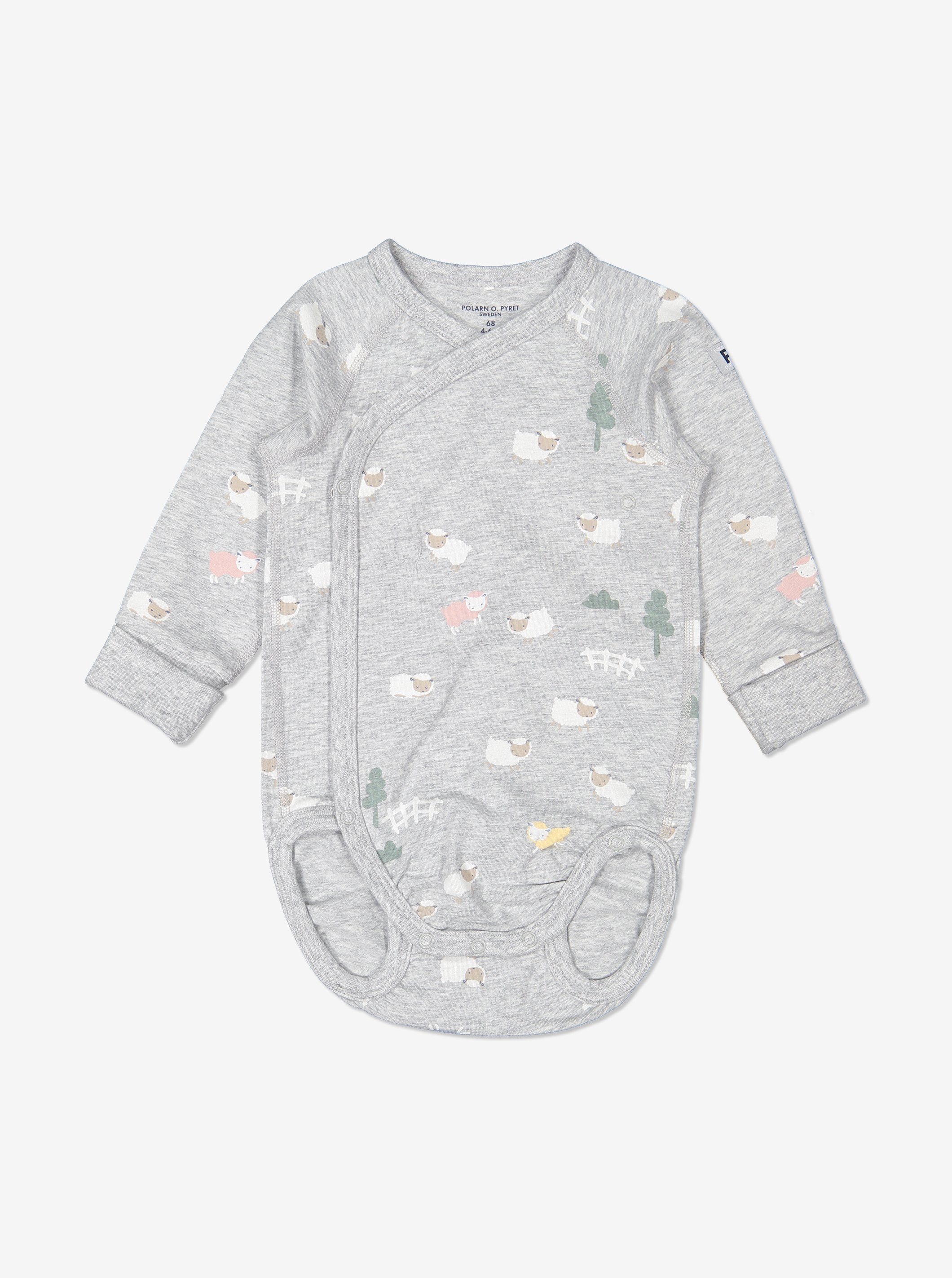 Little Lamb Print Wraparound Babygrow