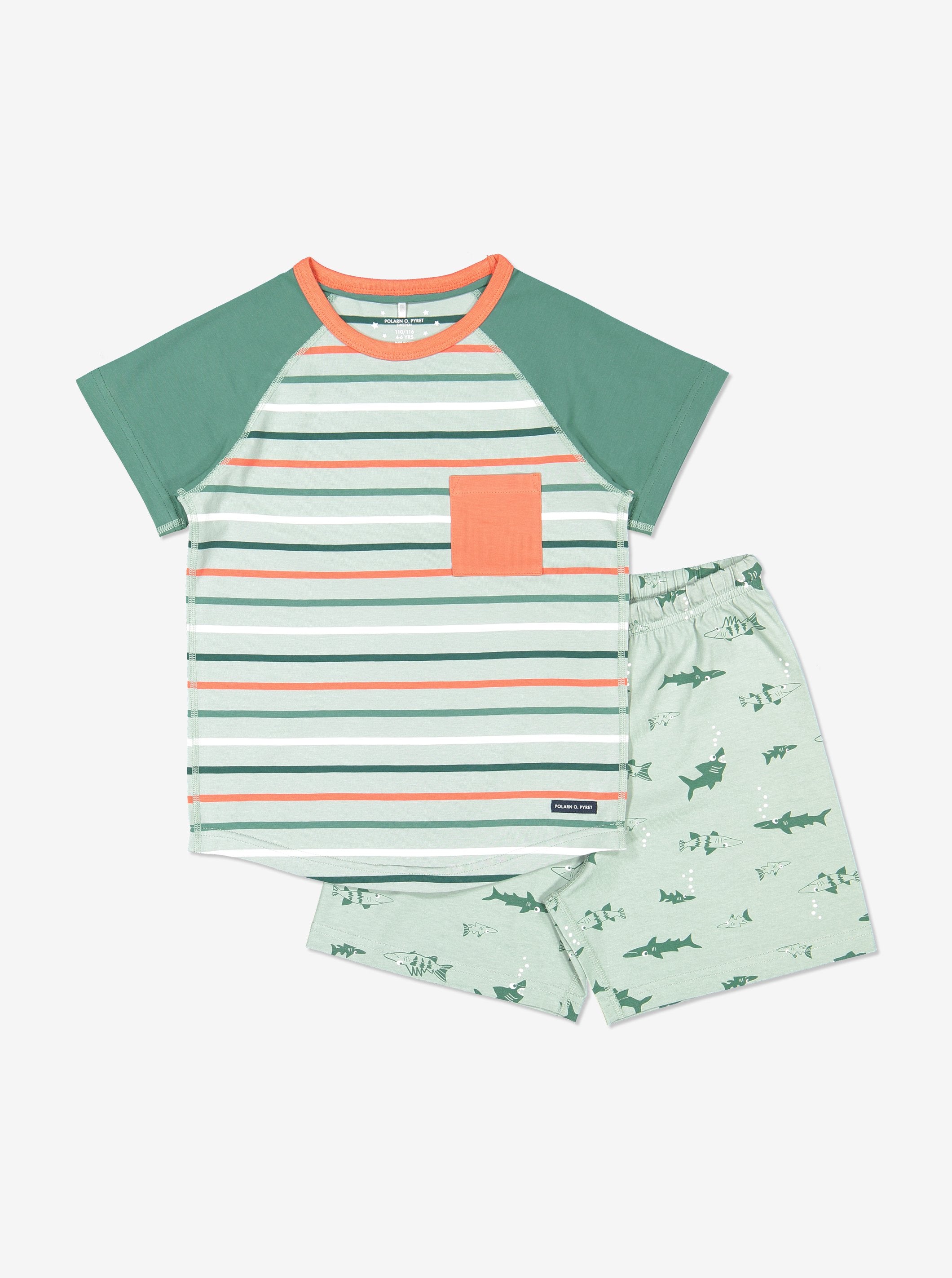 Stripes & Sharks Print Kids Pyjamas