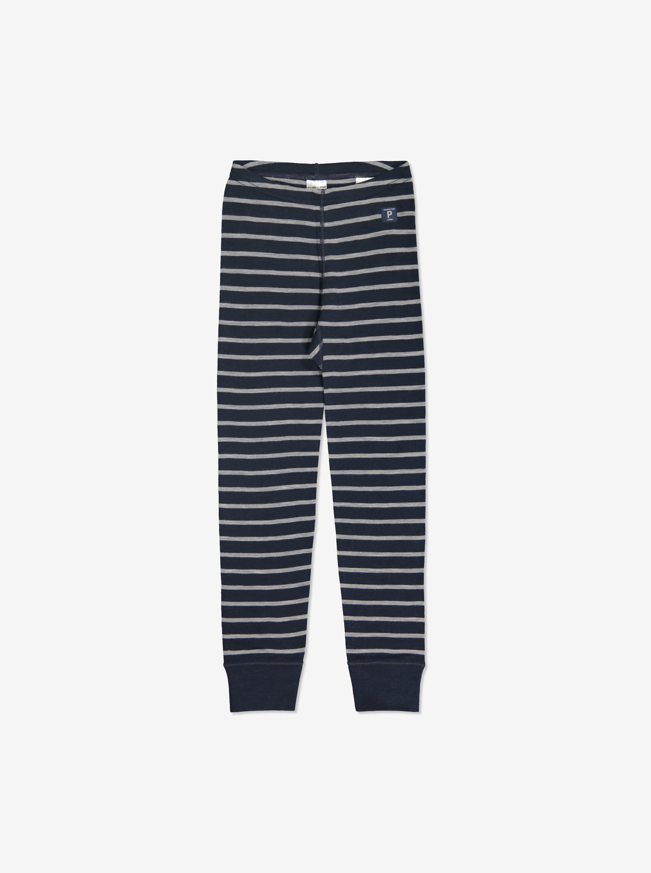 Striped Thermal Merino Kids Long Johns