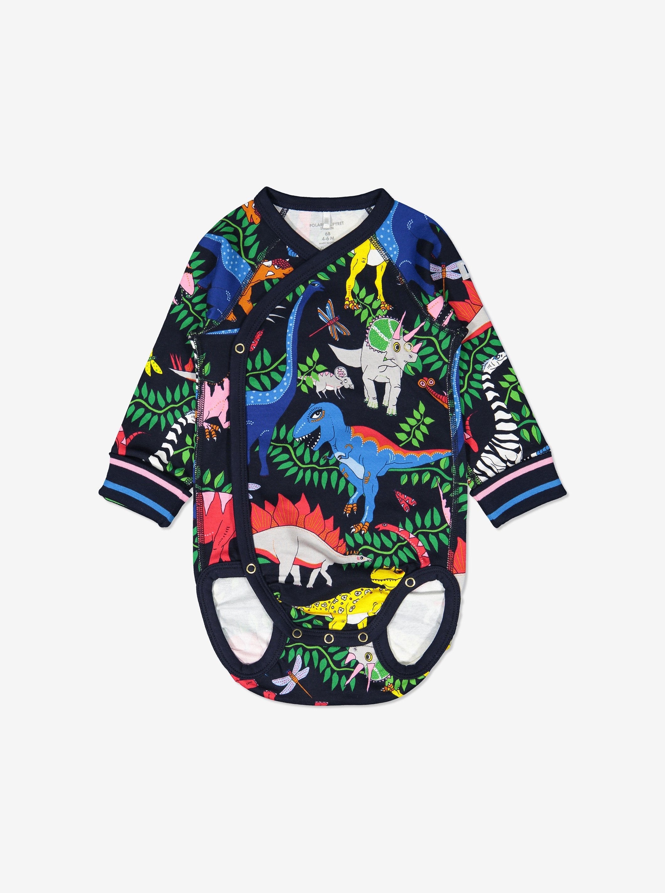 Dinosaur Print Wraparound Babygrow