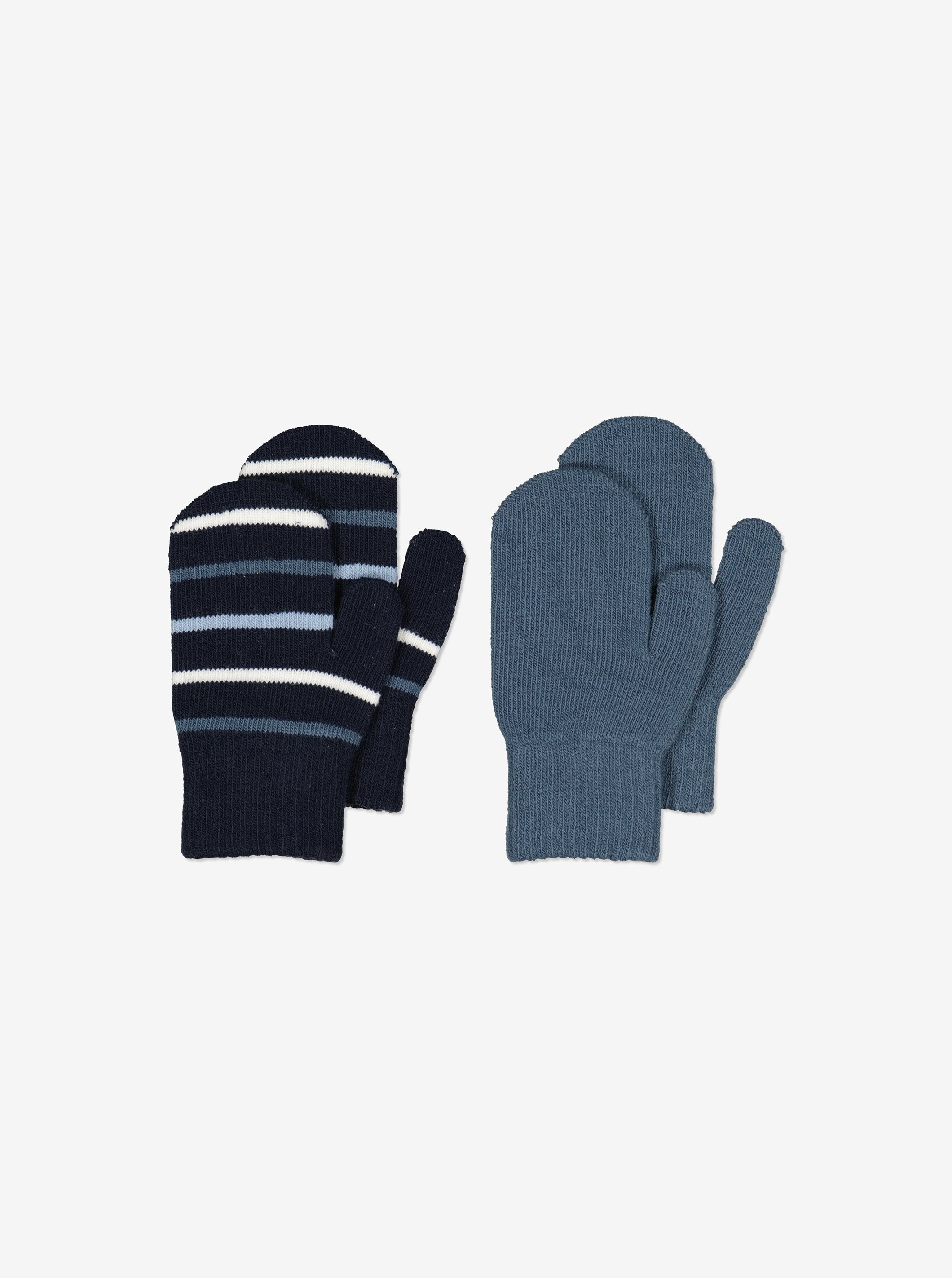 Polarn O. Pyret Two Pack Kids Magic Mittens Navy Unisex Age 6-48 Months