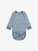  Organic Striped Blue Babygrow from Polarn O. Pyret Kidswear. Made with 100% organic cotton.