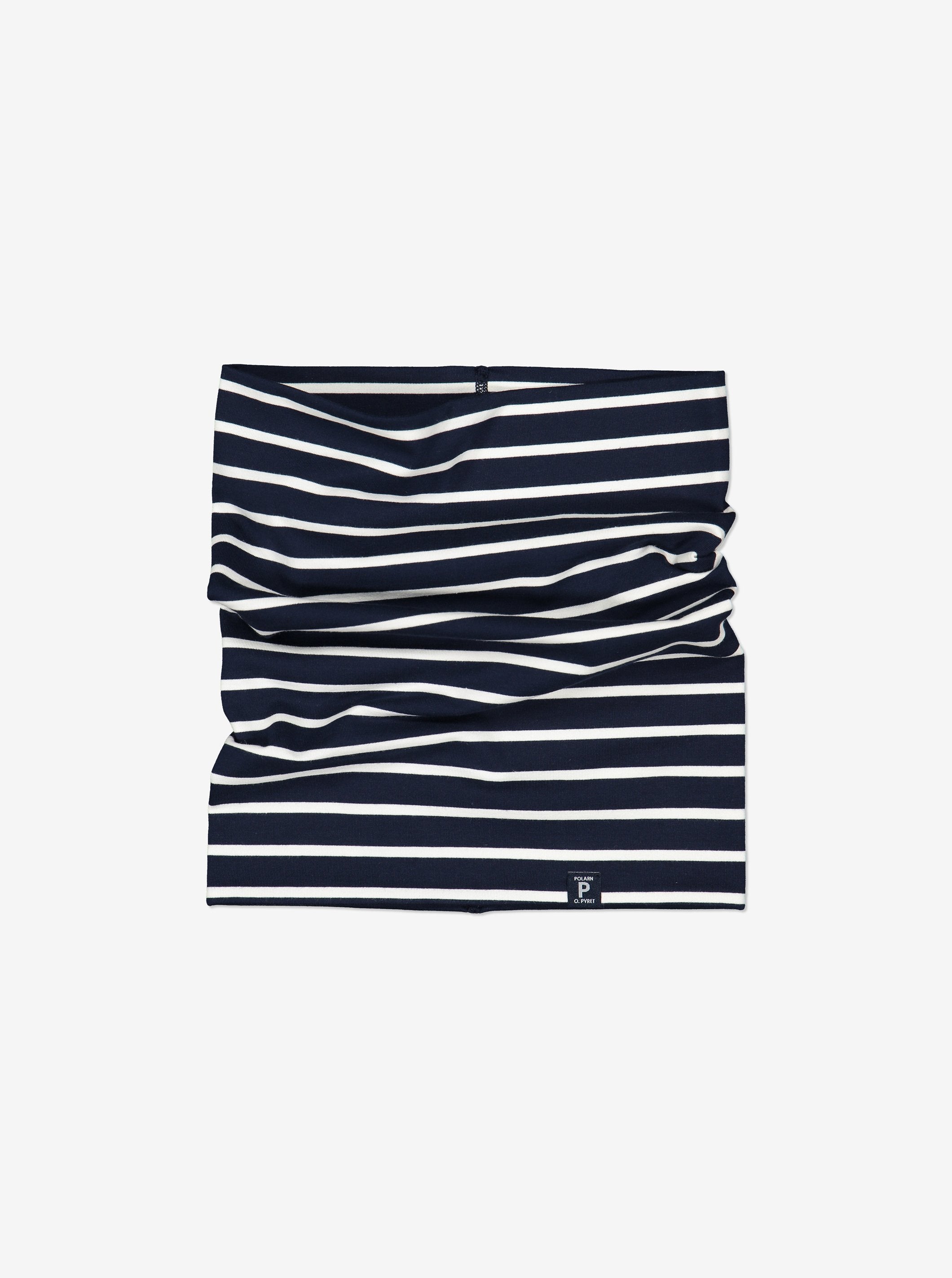 Polarn O. Pyret Striped Kids Neck Warmer Navy Boys One Size