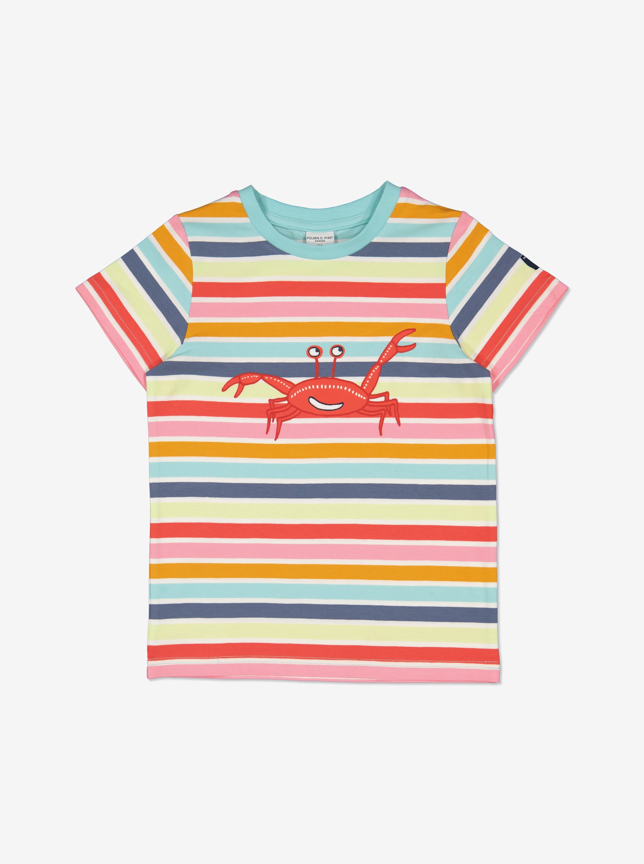 Stripes & Crab Print Kids T-Shirt