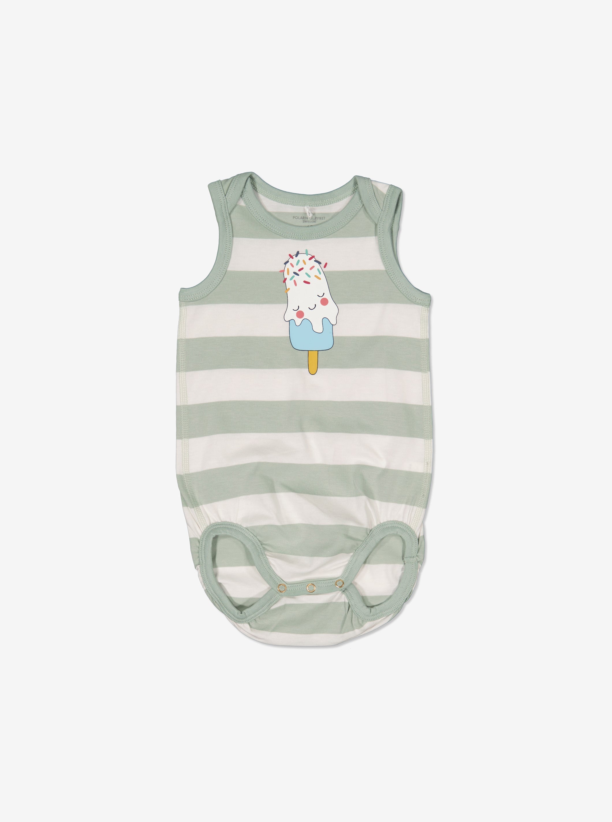 Striped Sleeveless Babygrow