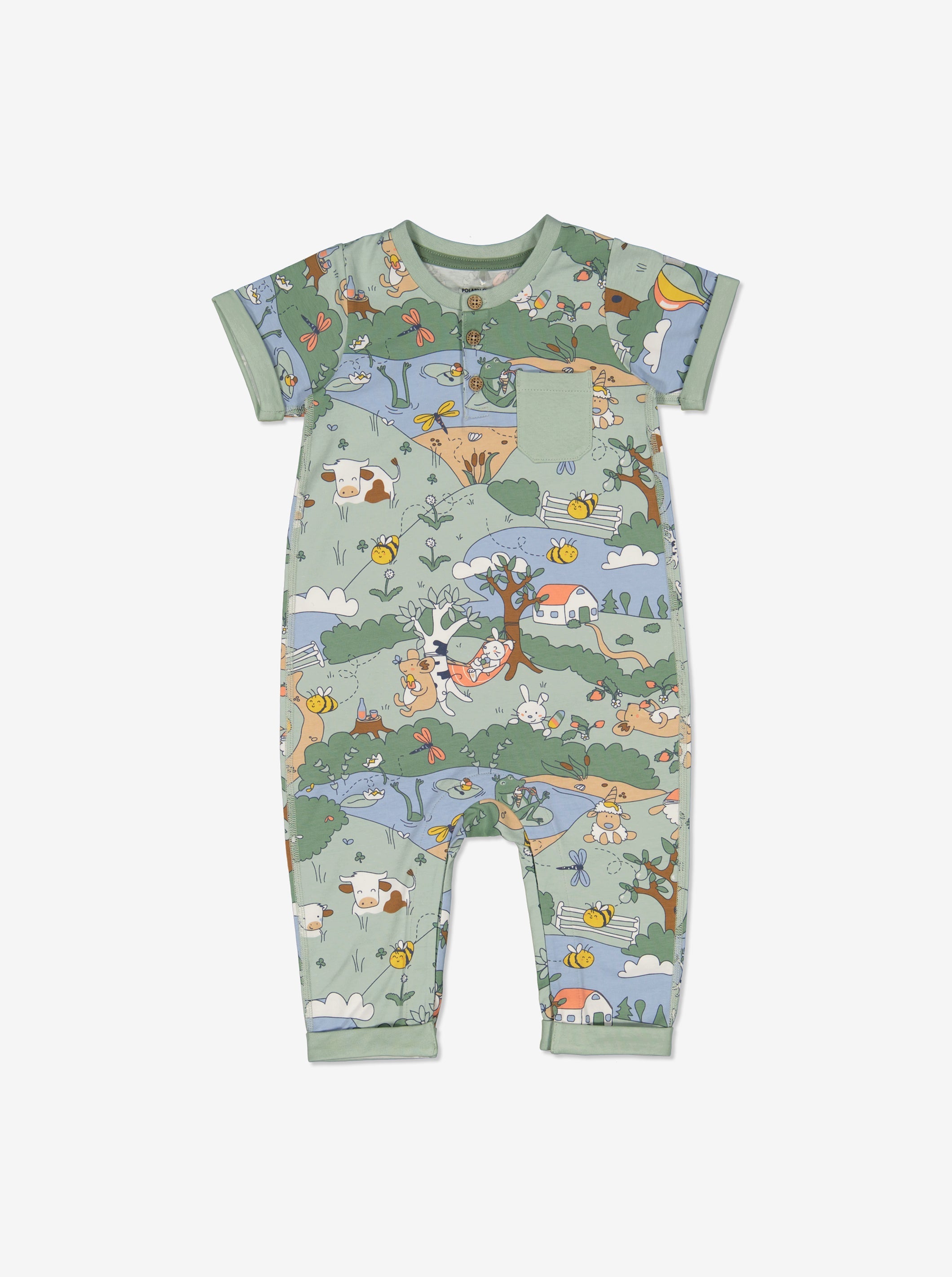 Countryside Print Baby Romper