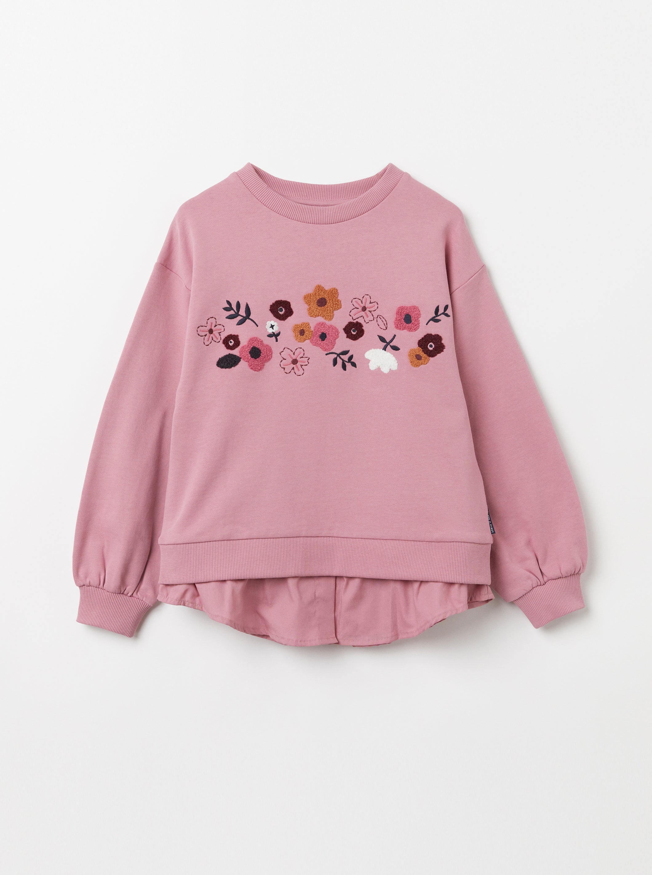 Floral Embroidered Kids Sweatshirt