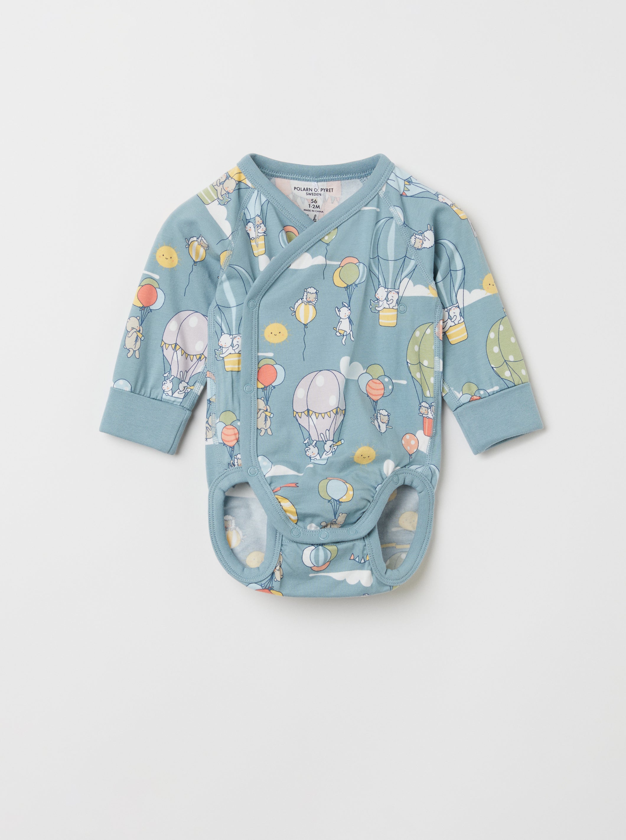 Balloon Print Wraparound Babygrow