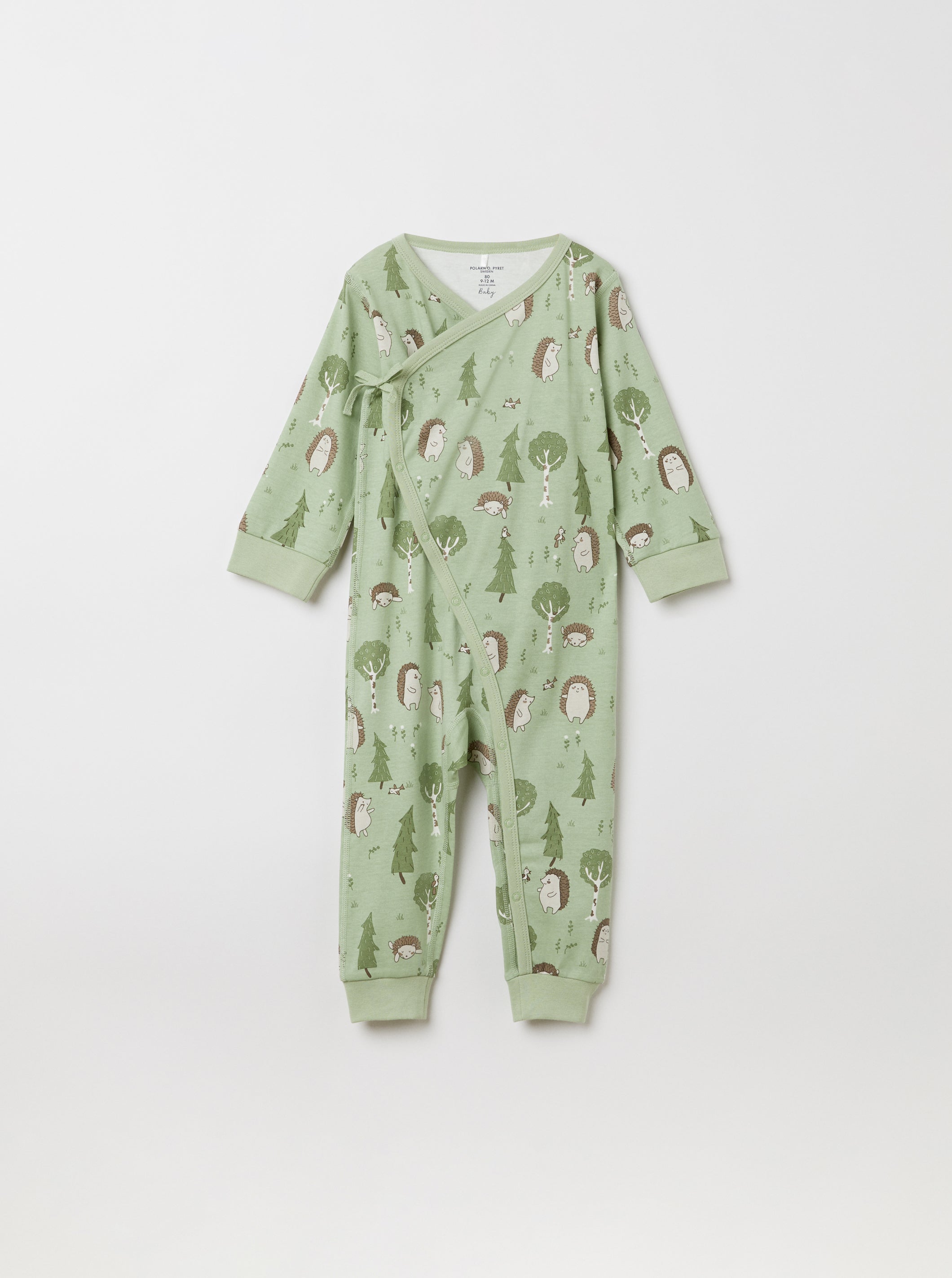 Hedgehog Print Baby Wraparound Romper