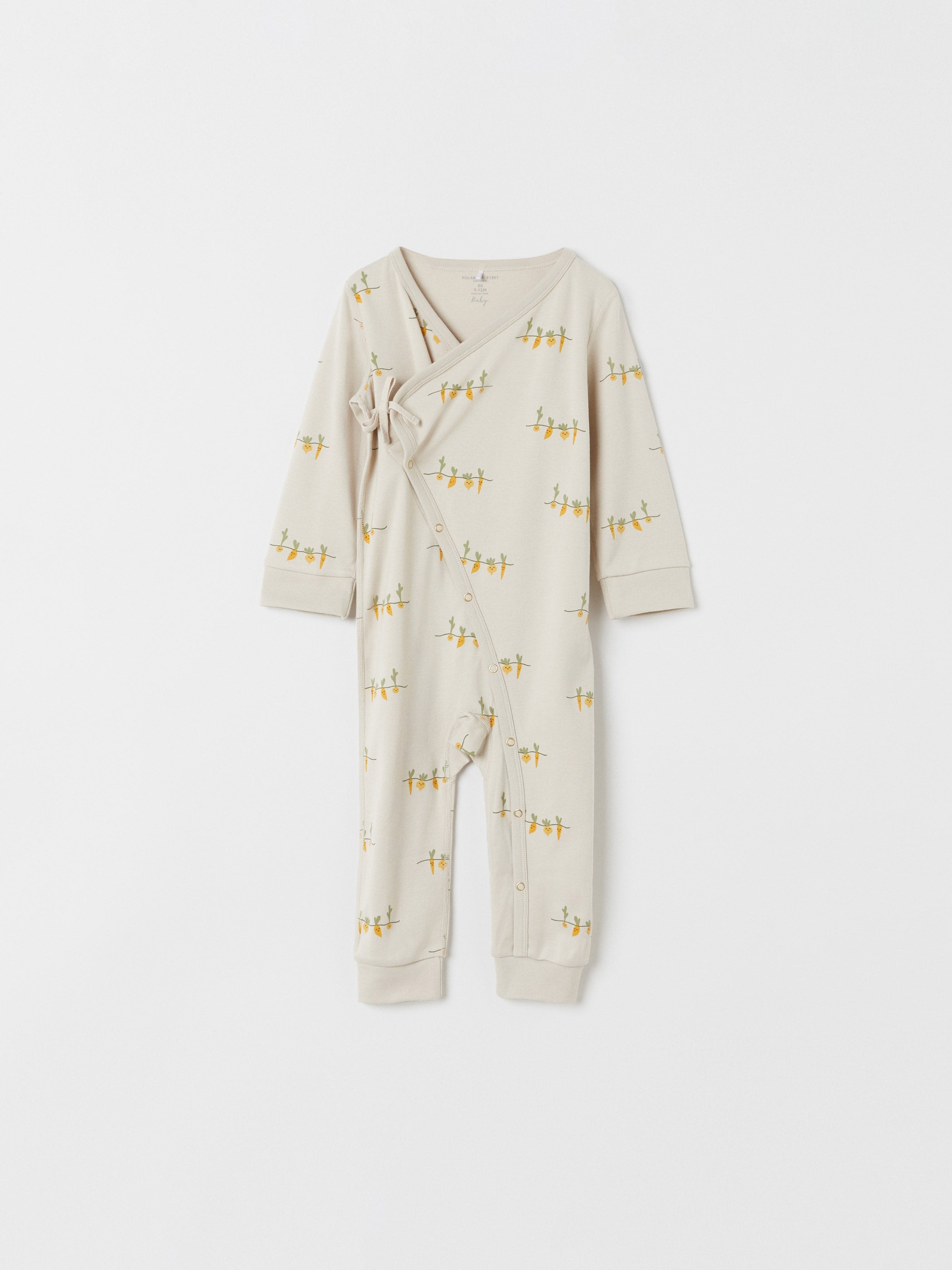 Vegetable Print Baby Wraparound Romper