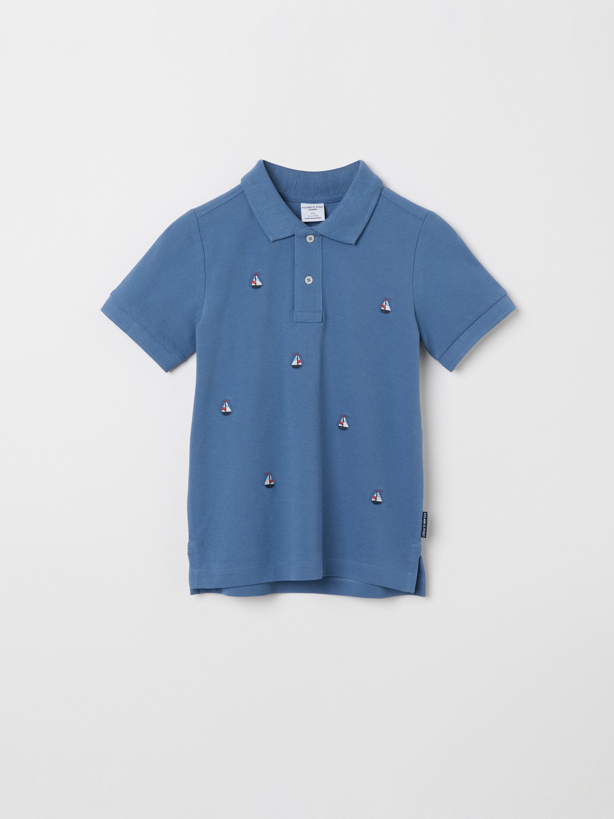 Sailboat Print Kids Polo