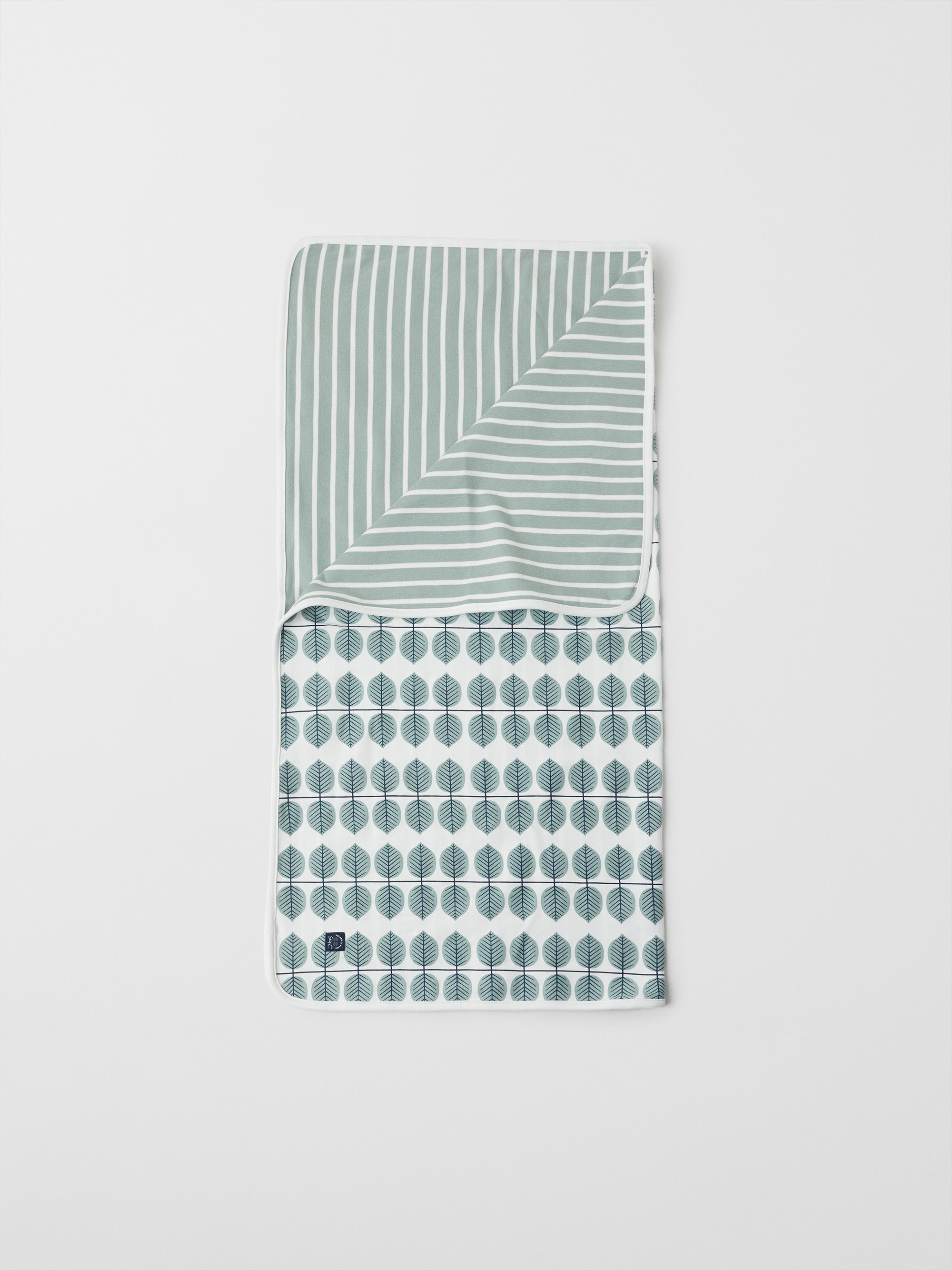 Scandi Leaf Print Baby Blanket