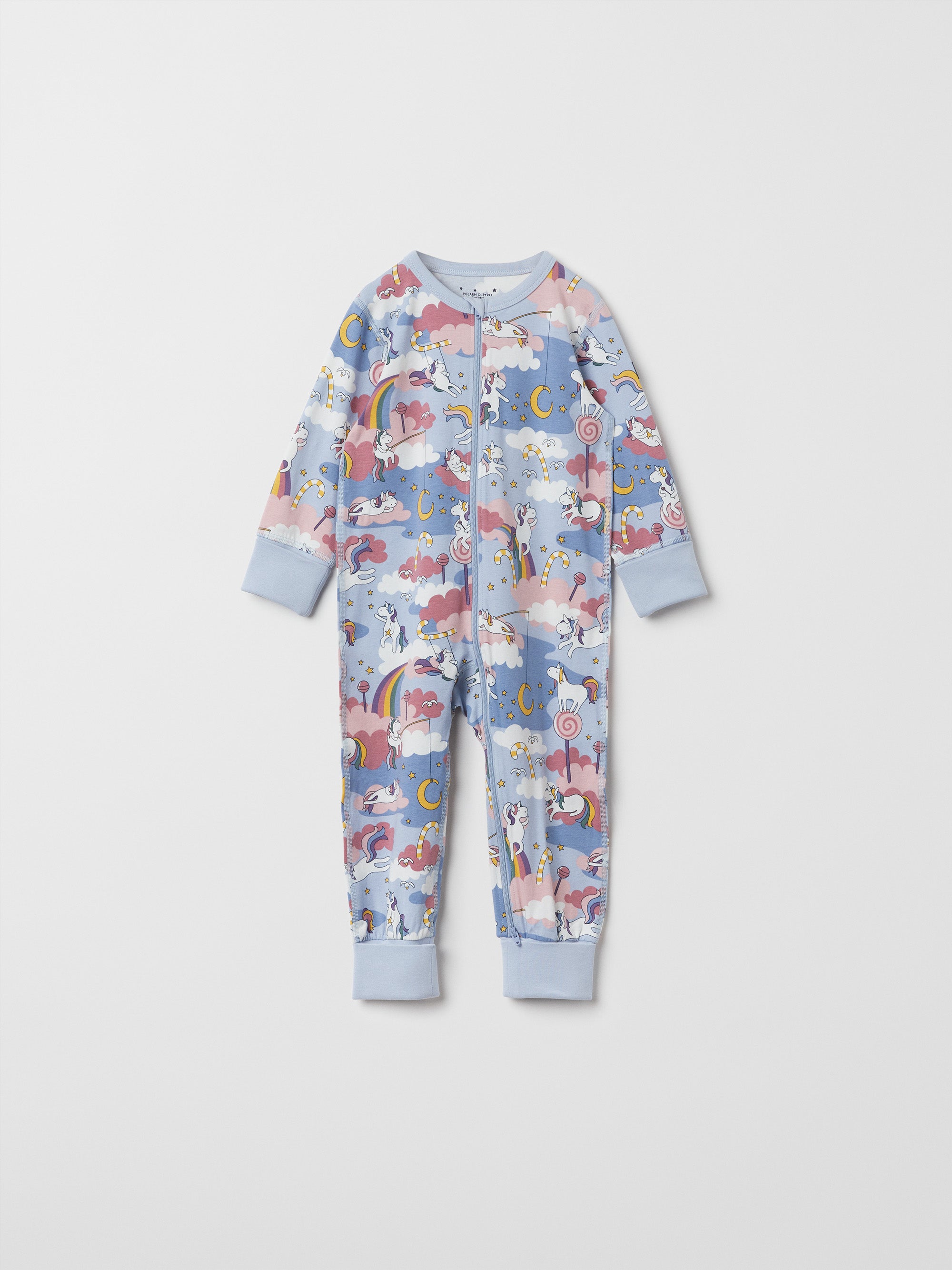 Unicorn Print Baby Sleepsuit