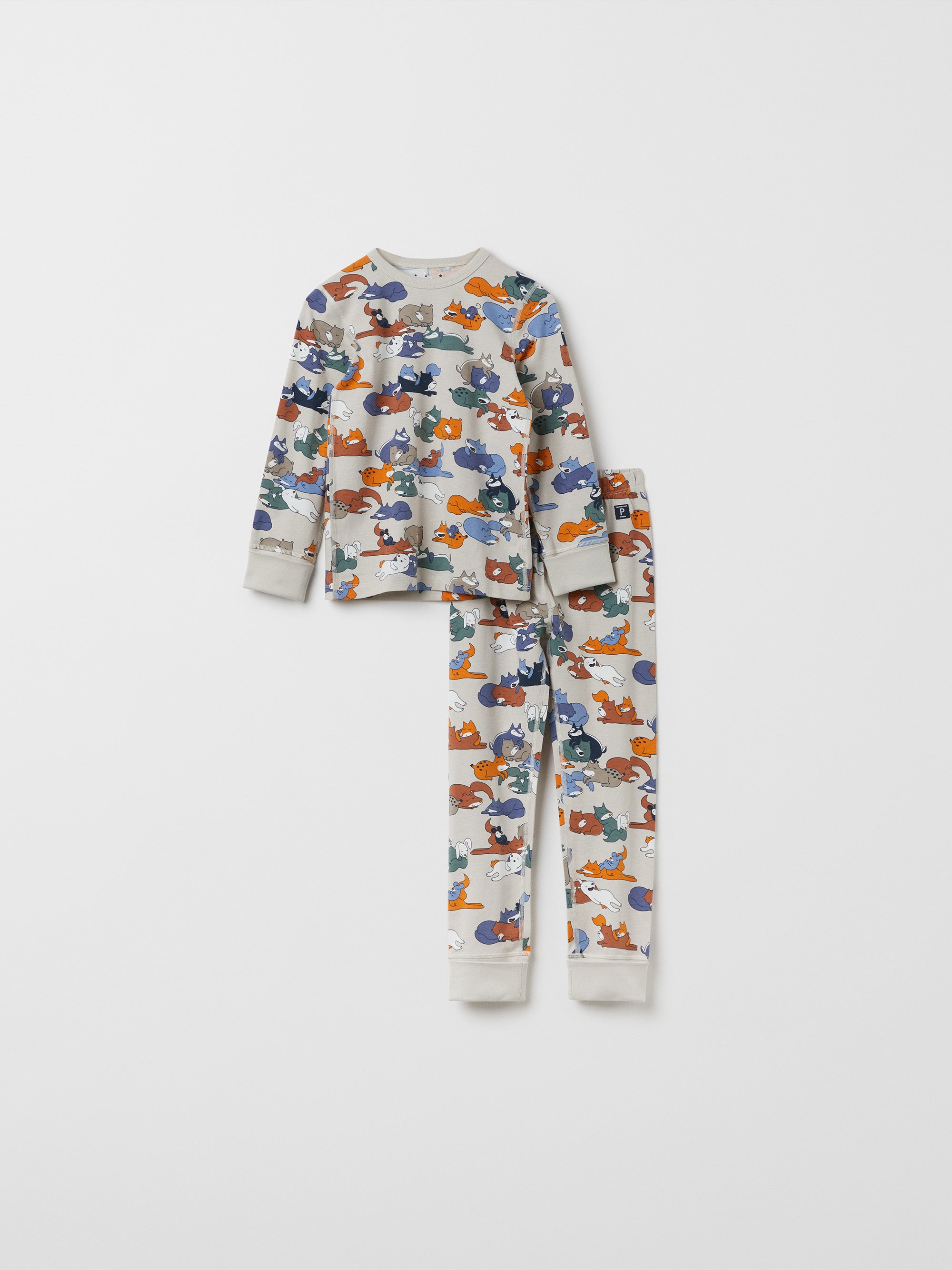 Sleepy Animals Print Kids Pyjamas