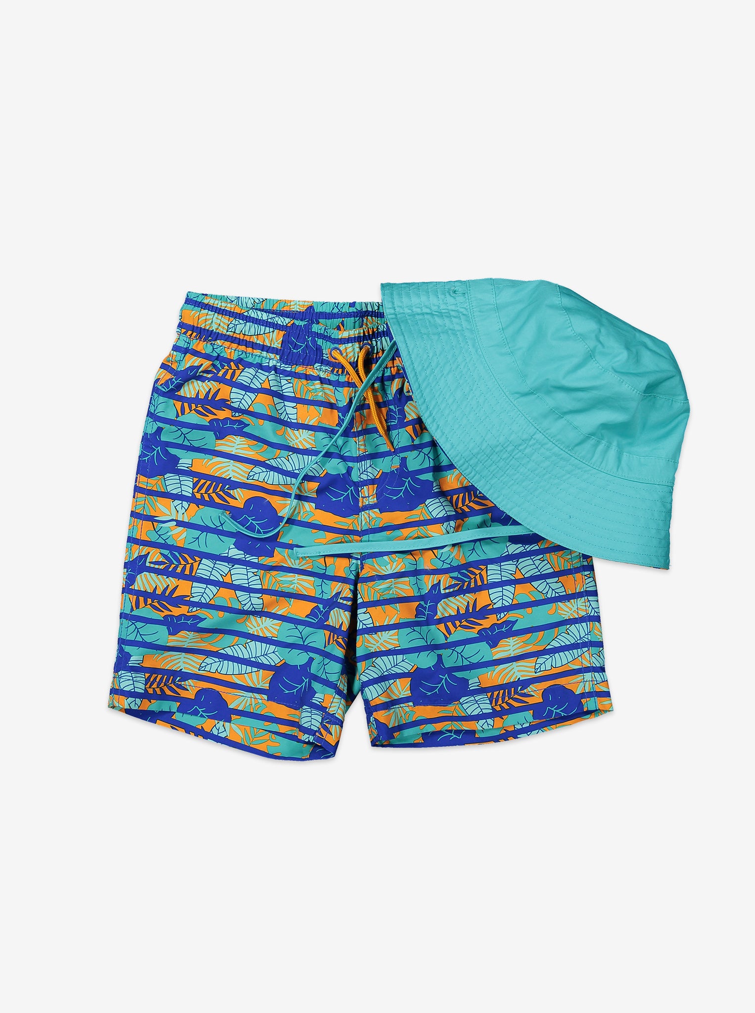 Tropical Print Kids Swim Shorts-Boy-1-12y-Blue | Polarn O. Pyret UK