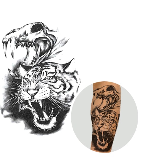 Tatouage Temporaire Tigre Qui Rugit La Boutique Du Tigre