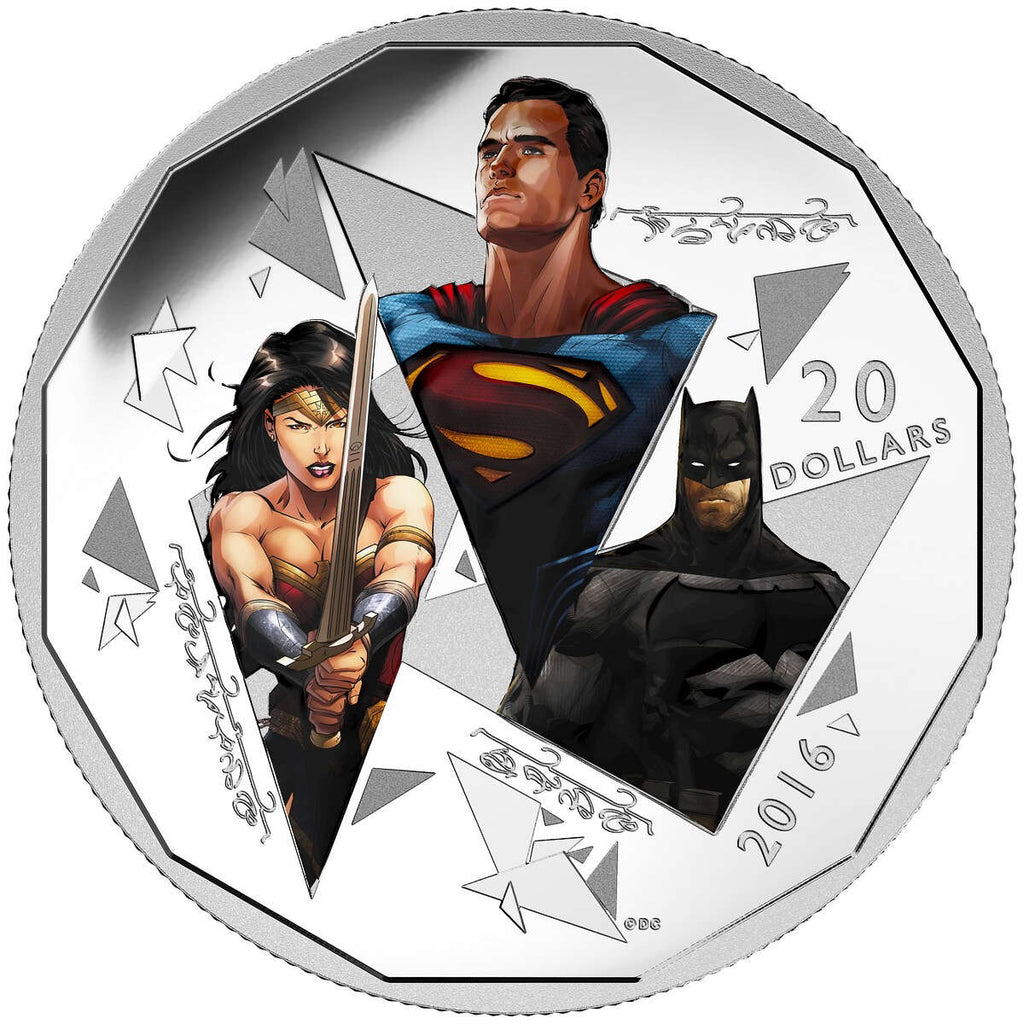 2016 $20 Batman v Superman: Dawn of JusticeTM - The Trinity - Pure Sil