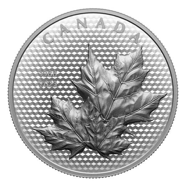 2018 $30 Falling 3D Gold Maple Leaf - Pure Silver + 18K Gold