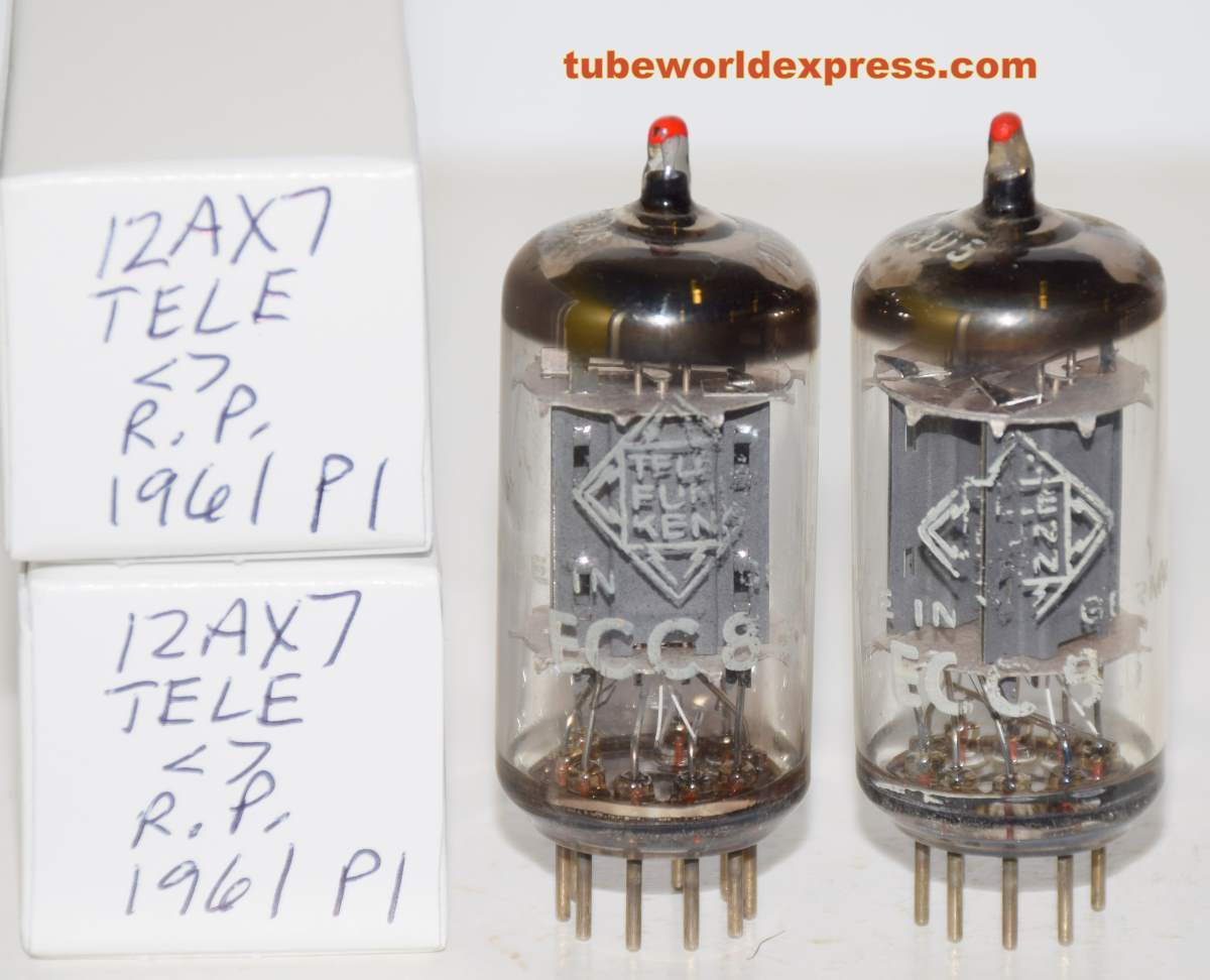 Recommended Pair) 12AX7=ECC83 Telefunken Germany <> bott