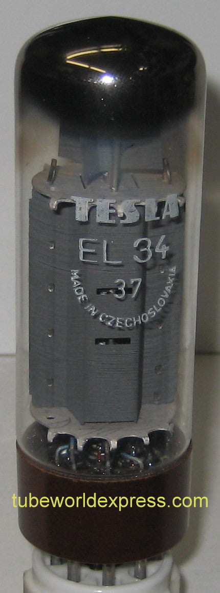 EL34 Tesla like new 1980 4 vertical scrapes on base (92ma)