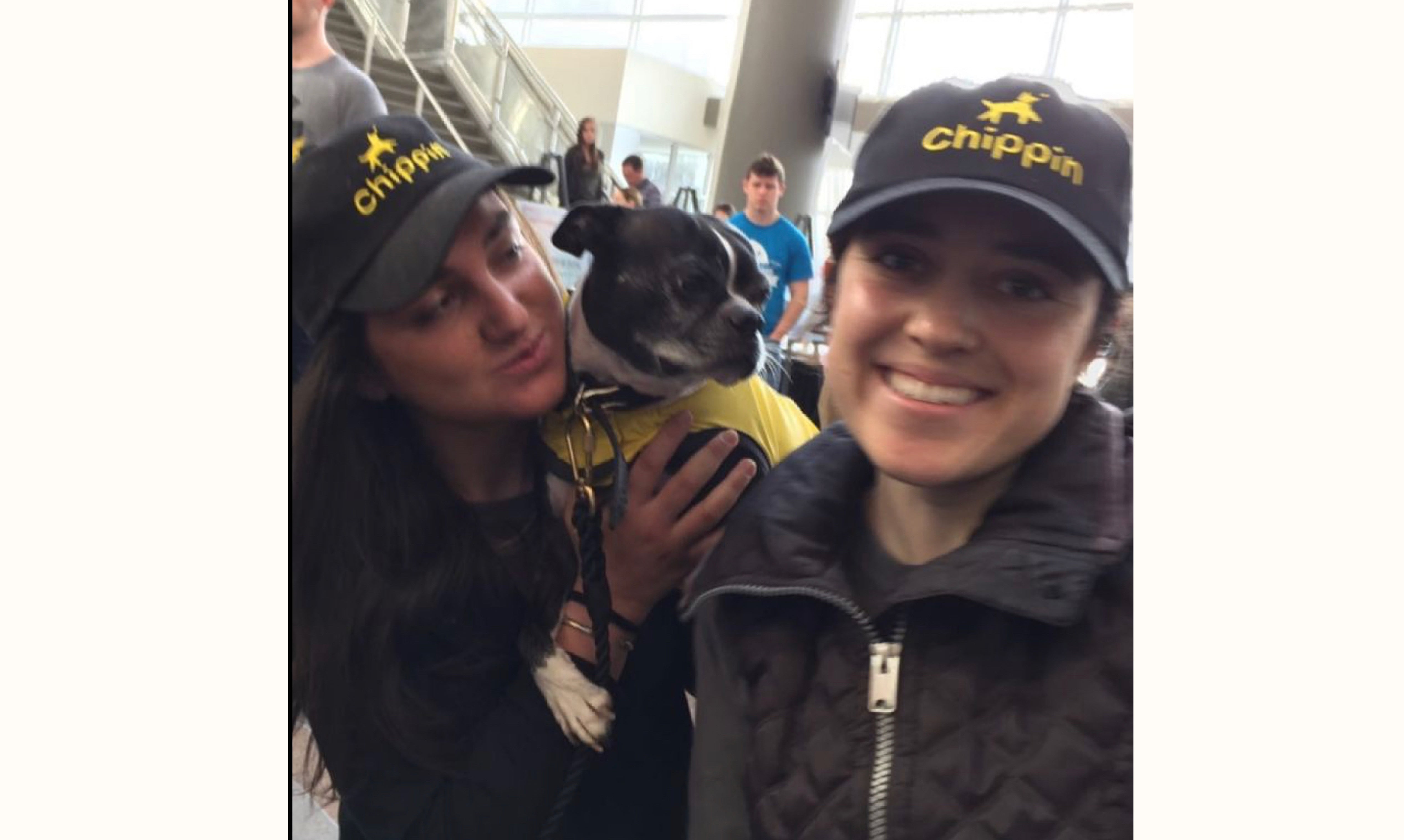 Laura & Haley of Chippin wearing Chippin Brand Hats pictured with Peanut