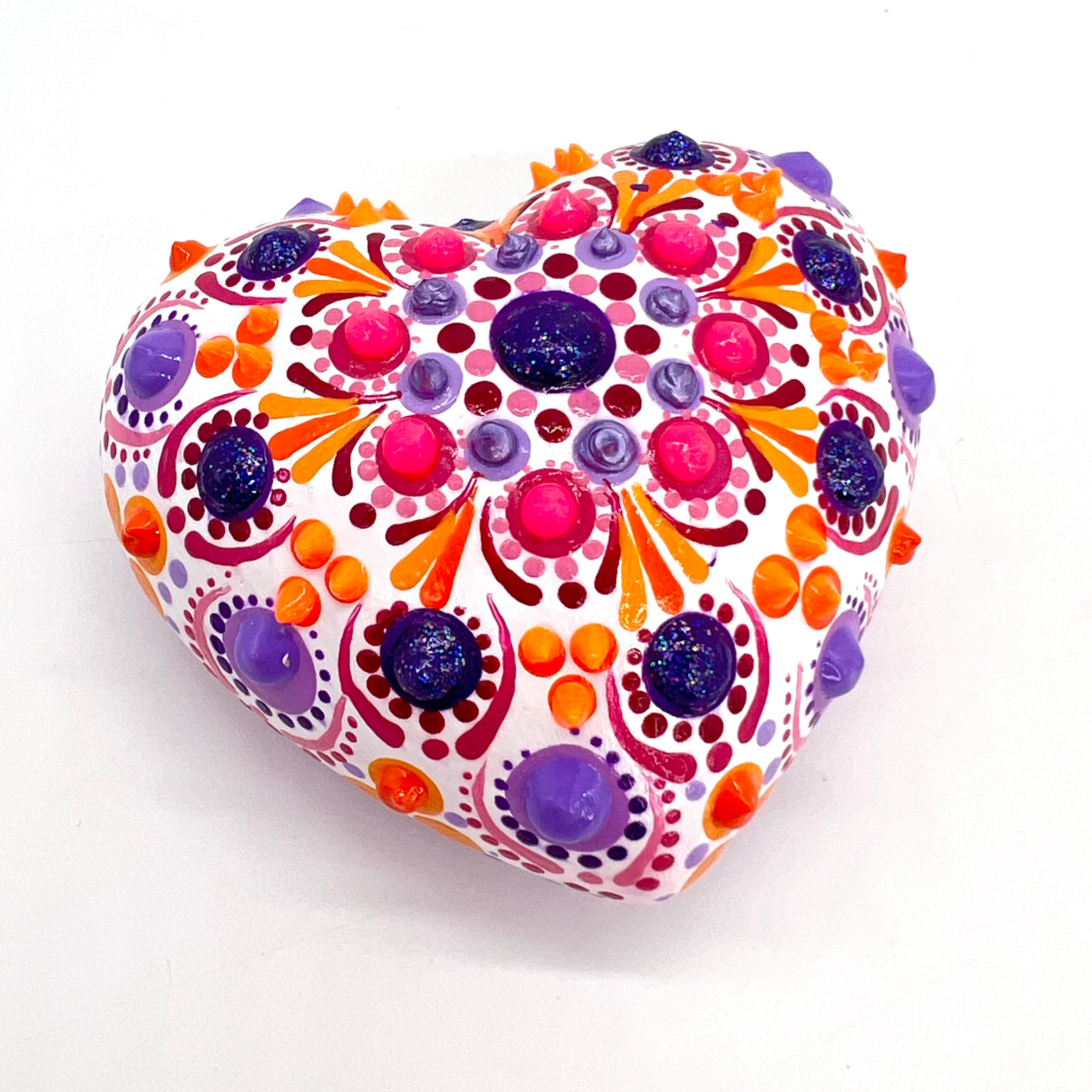 White Medium Heart - Purple Rain