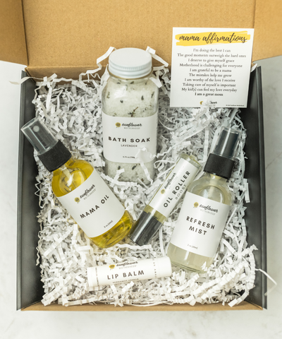 self care gift box set products by sunflower motherhood