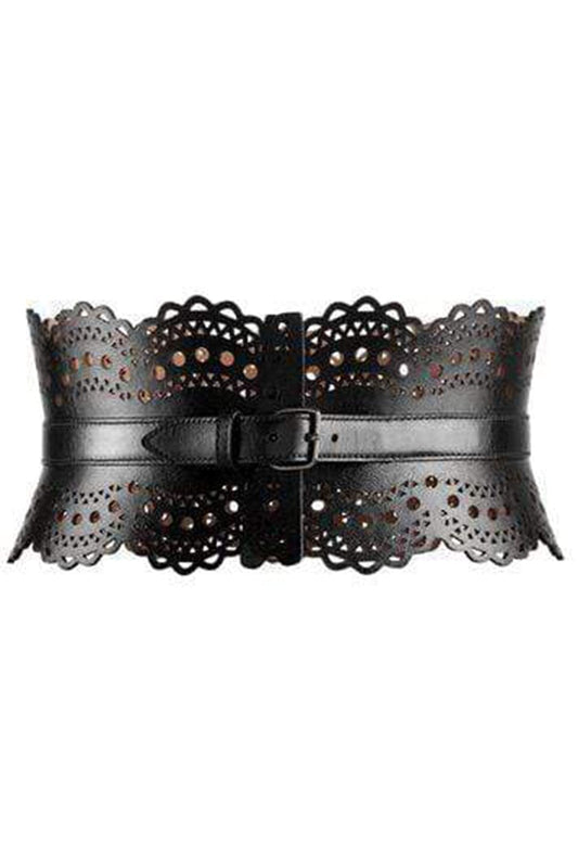 Brown Openwork Leather Corset Belt – Marissa Collections