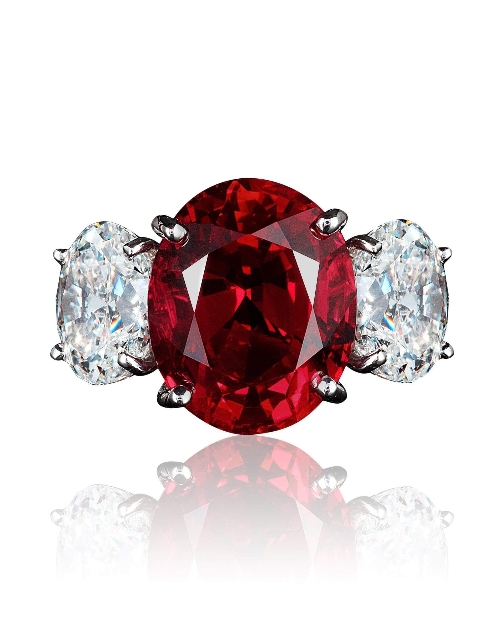 Oval Thai Ruby and Diamond Ring – Marissa Collections