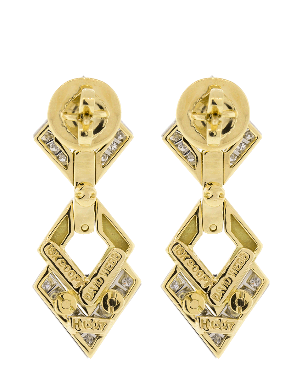 Double Diamond And Black Enamel Earrings – Marissa Collections