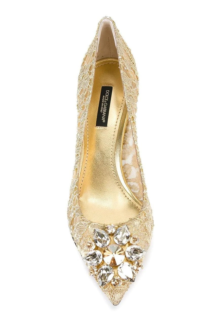 Belucci Lace Pump 60 - Gold – Marissa Collections