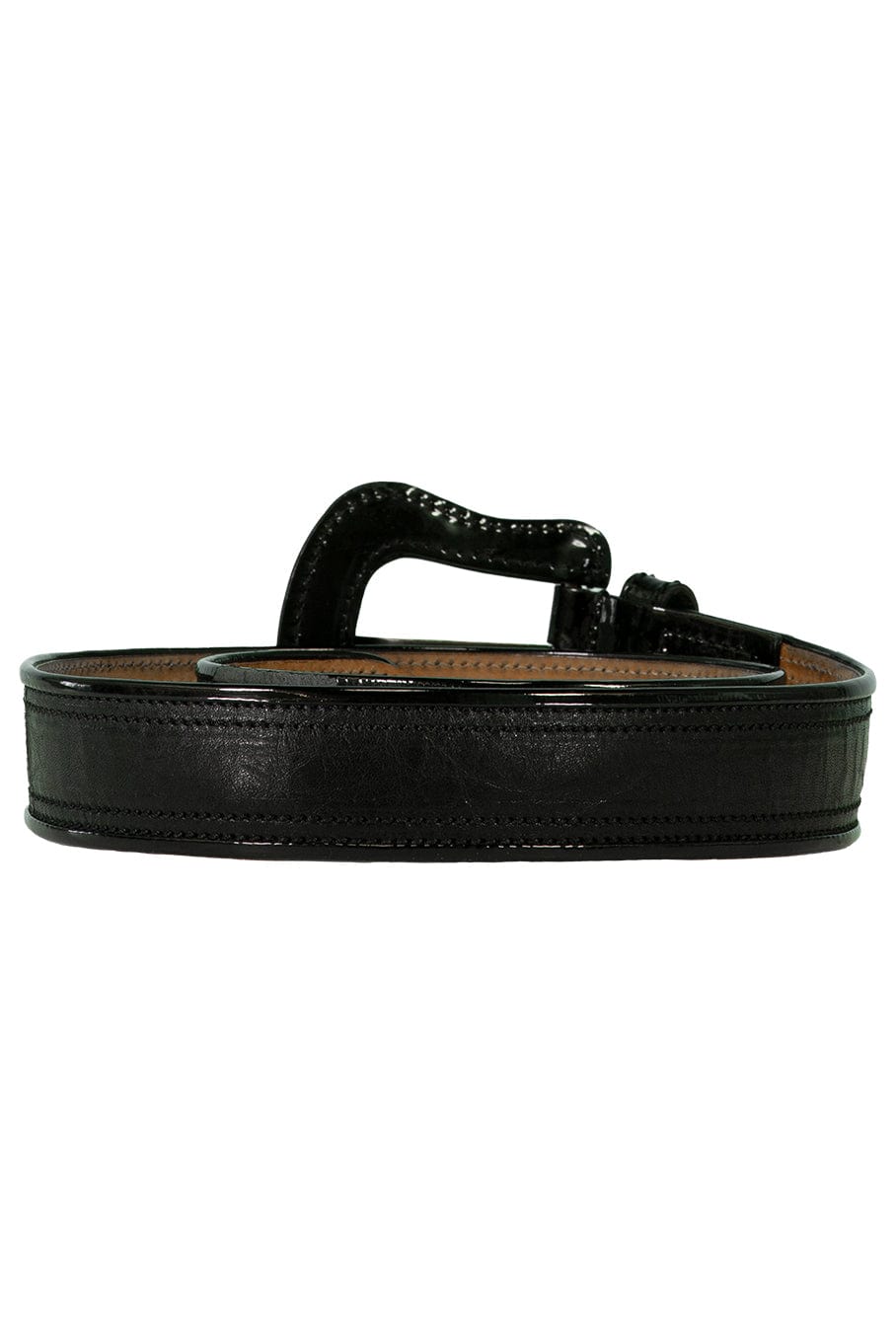 FENDI ACCESSORIEBELTS BLACK / 90 Black Patent Leather Waist