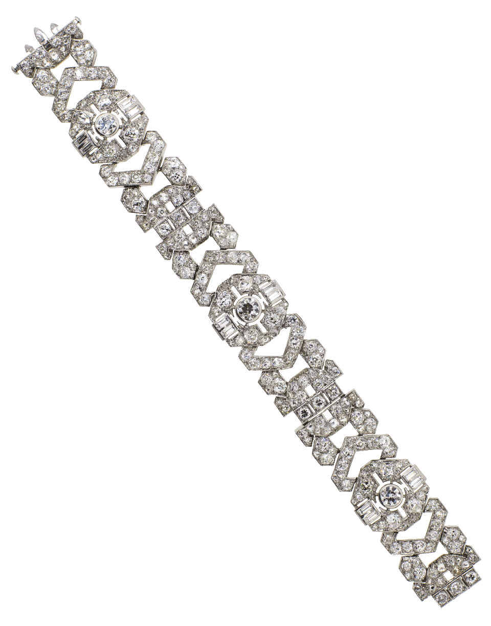 FRED LEIGHTON – Art Deco Diamond Geometric Motif Bracelet – Marissa ...