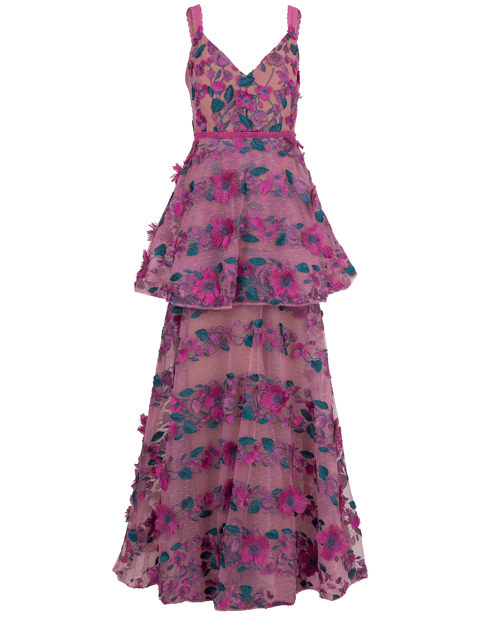 Floral Embroidered Gown – Marissa Collections