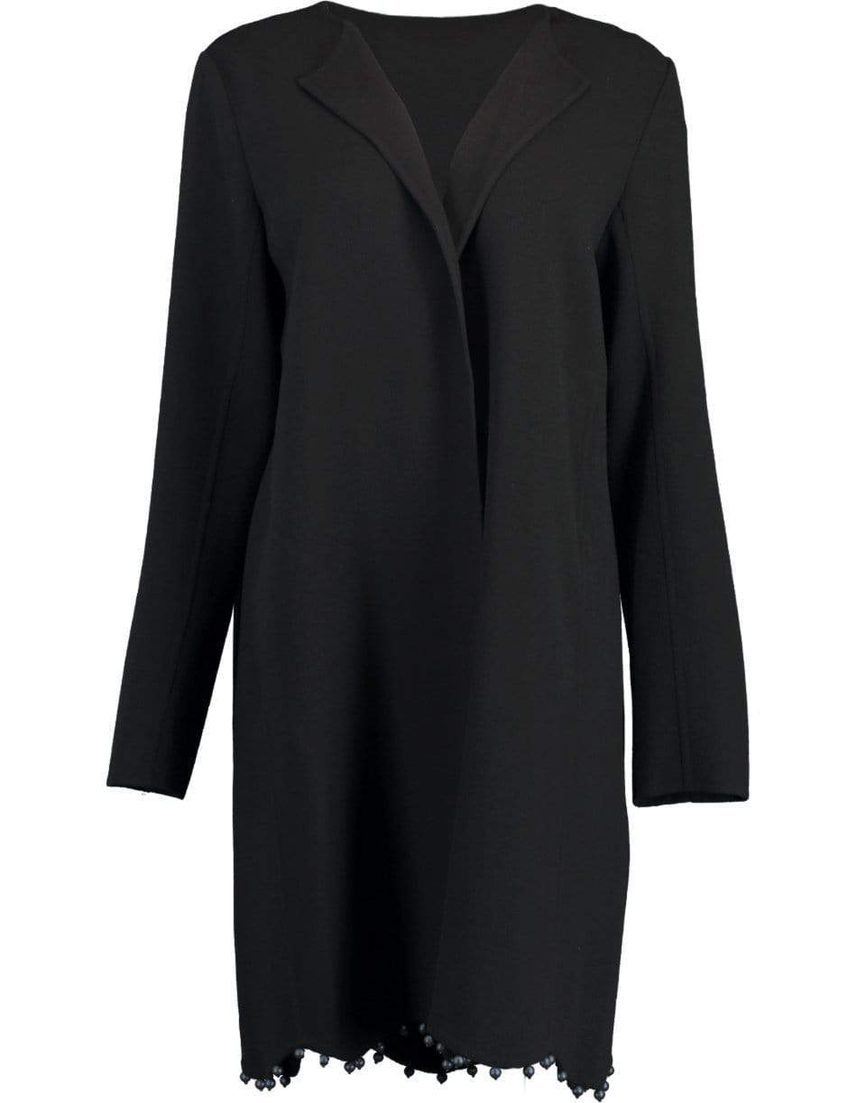 Black Collarless Coat – Marissa Collections