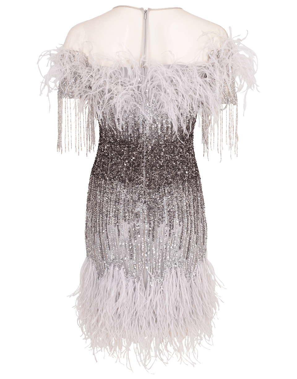 Ostrich Feather Ombre Sequin Dress