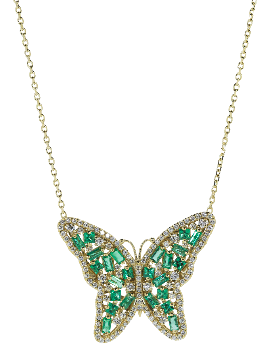 Medium Emerald Butterfly Necklace