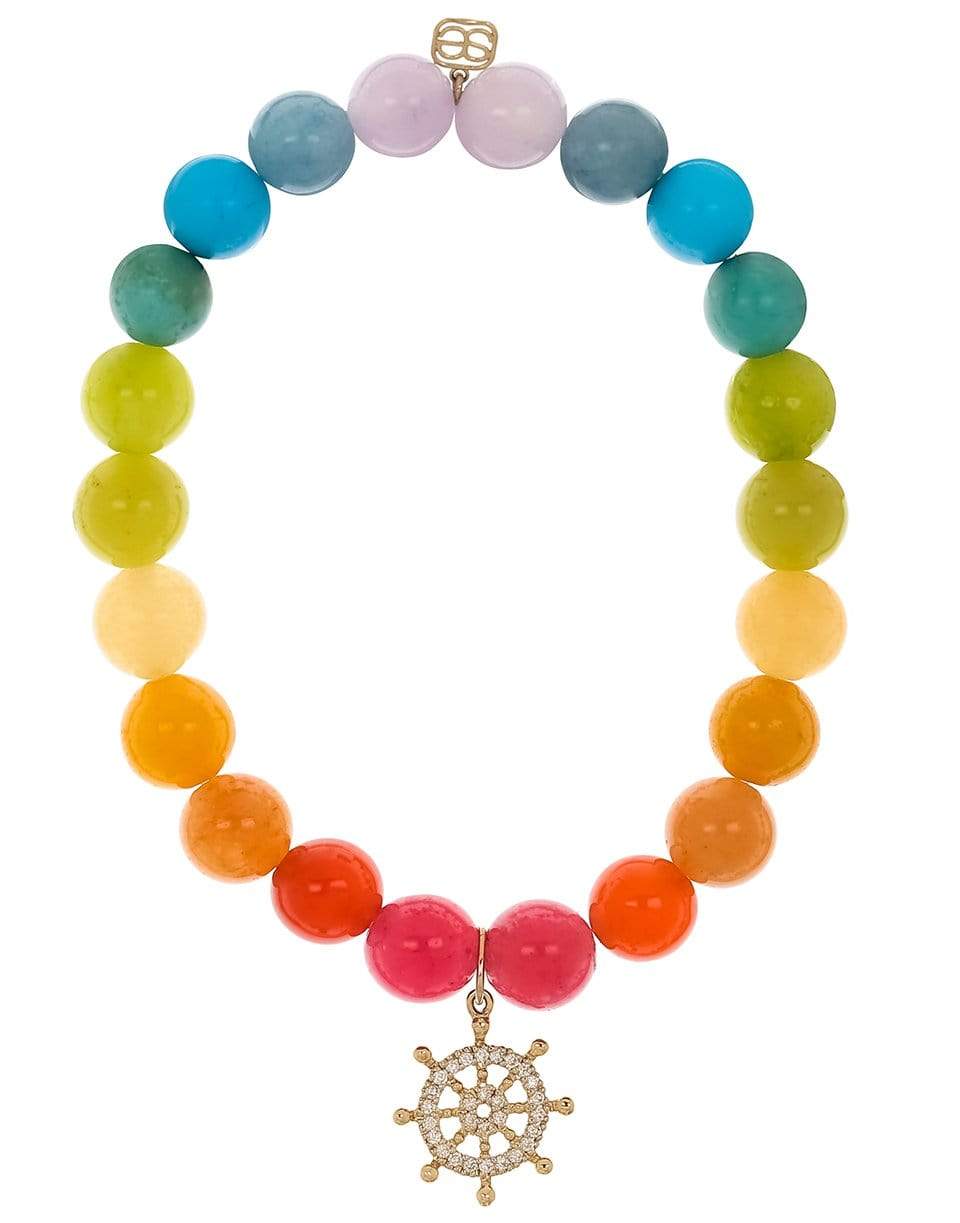 Image of Rainbow Jade Ship Wheel Bead Bracelet