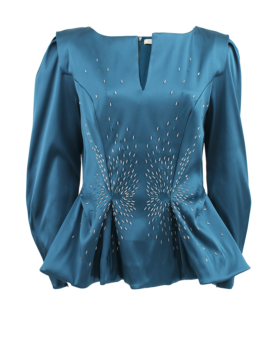 Bell Sleeve Sequin Embroidered Top