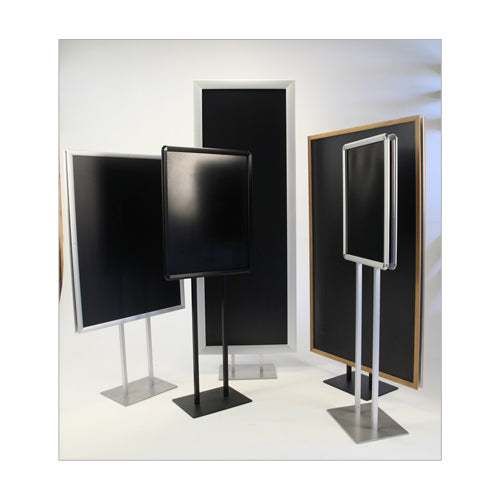 Double Pole Floor Stand 24x30 Sign Holder | Snap Frame 1 1/4
