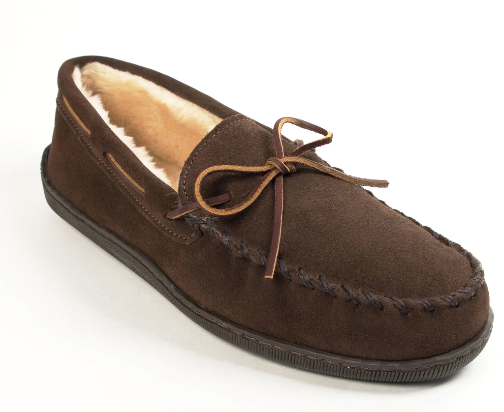 Men's Minnetonka Lined Hardsole Slipper | Leather Outdoor Equipped