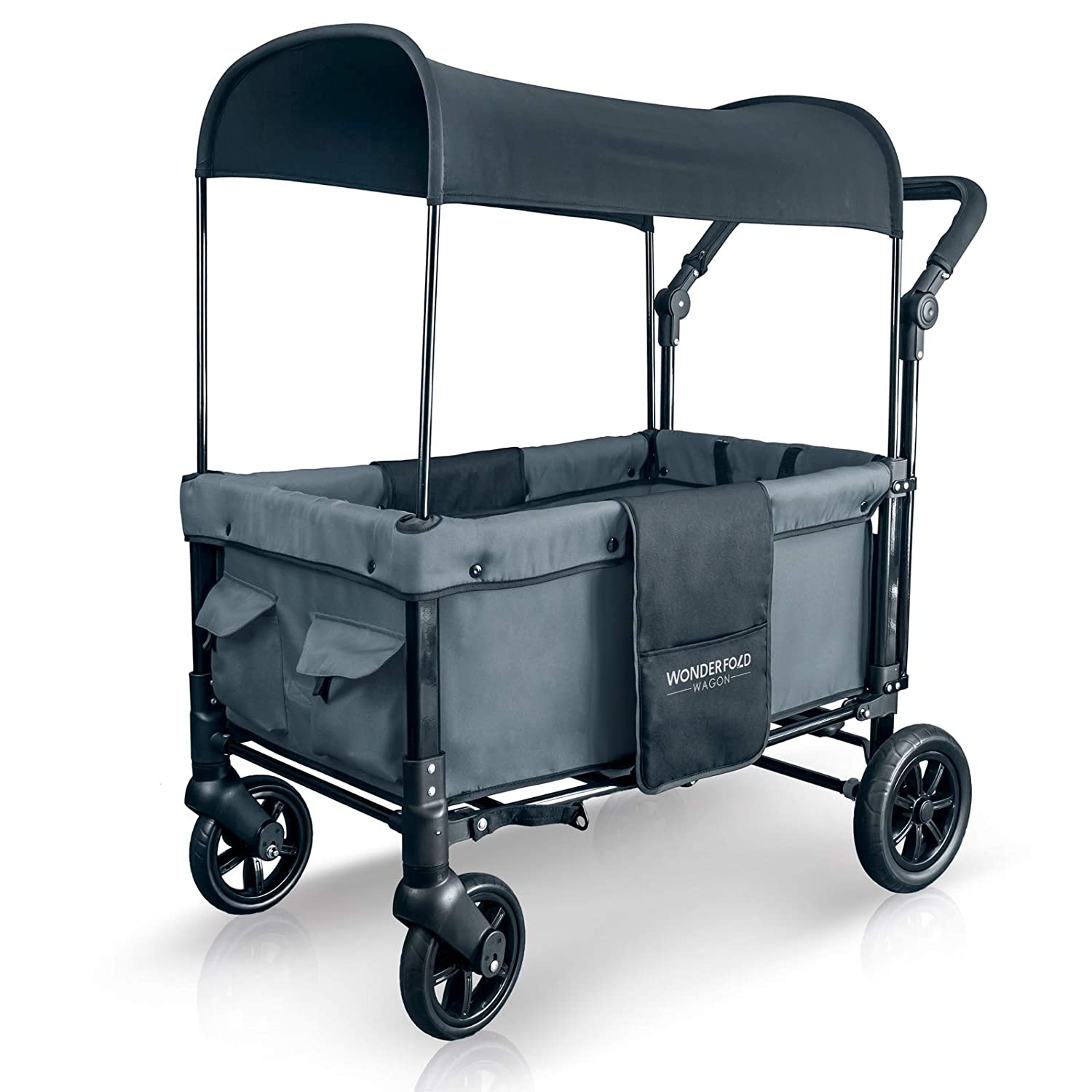 WonderFold Multifunctional 2 Seater Push Double Stroller Wagon