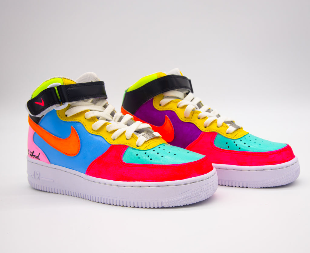 painted high top air forces