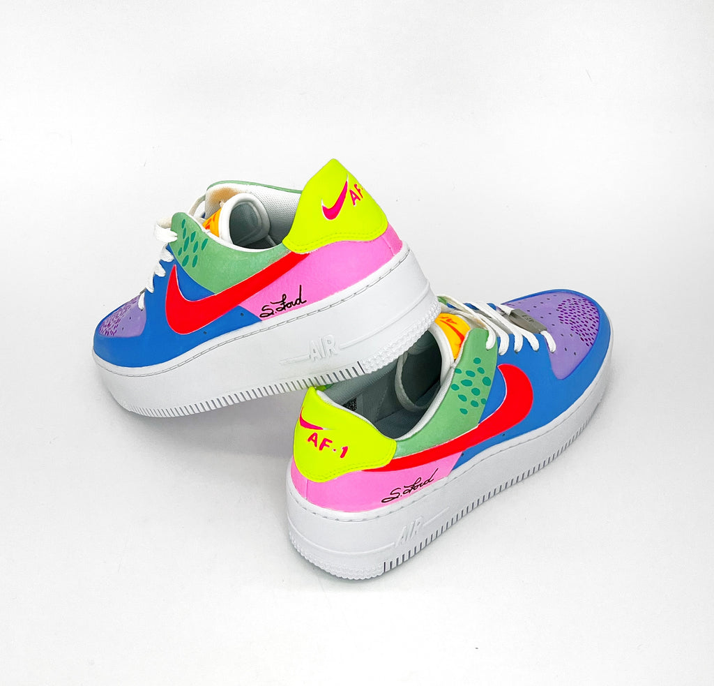 lluvia hueco Hacer la cama Womens Hand painted Nike Air Force Ones – Suze Ford Studios