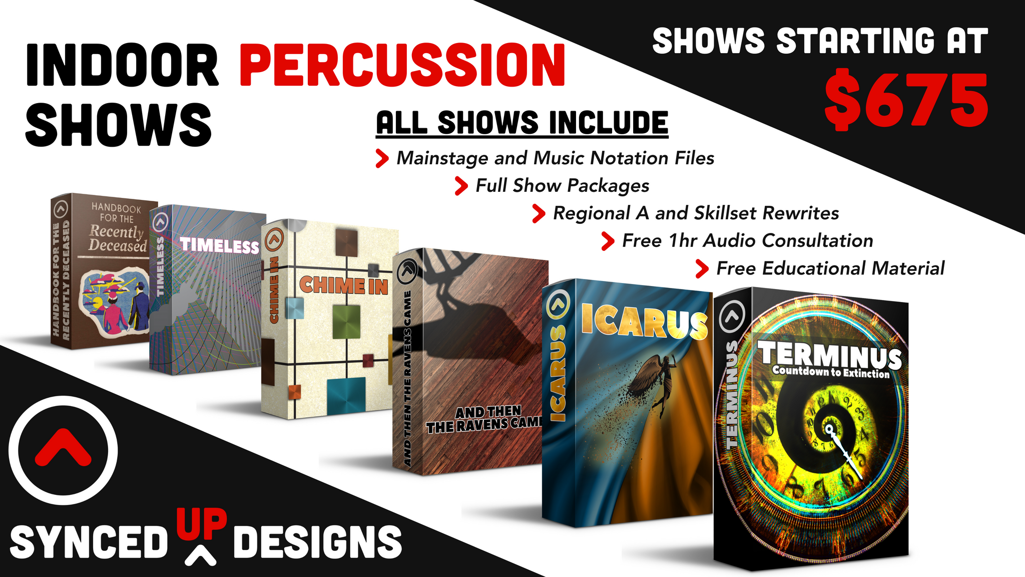 Indoor Percussion Shows Synced Up Designs