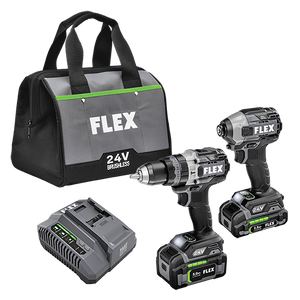 Flex Tools 2 Tool Combo Kit,  Drill Driver with Turbo Mode and Impact Driver with Quick Eject - PA Epoxy Depot