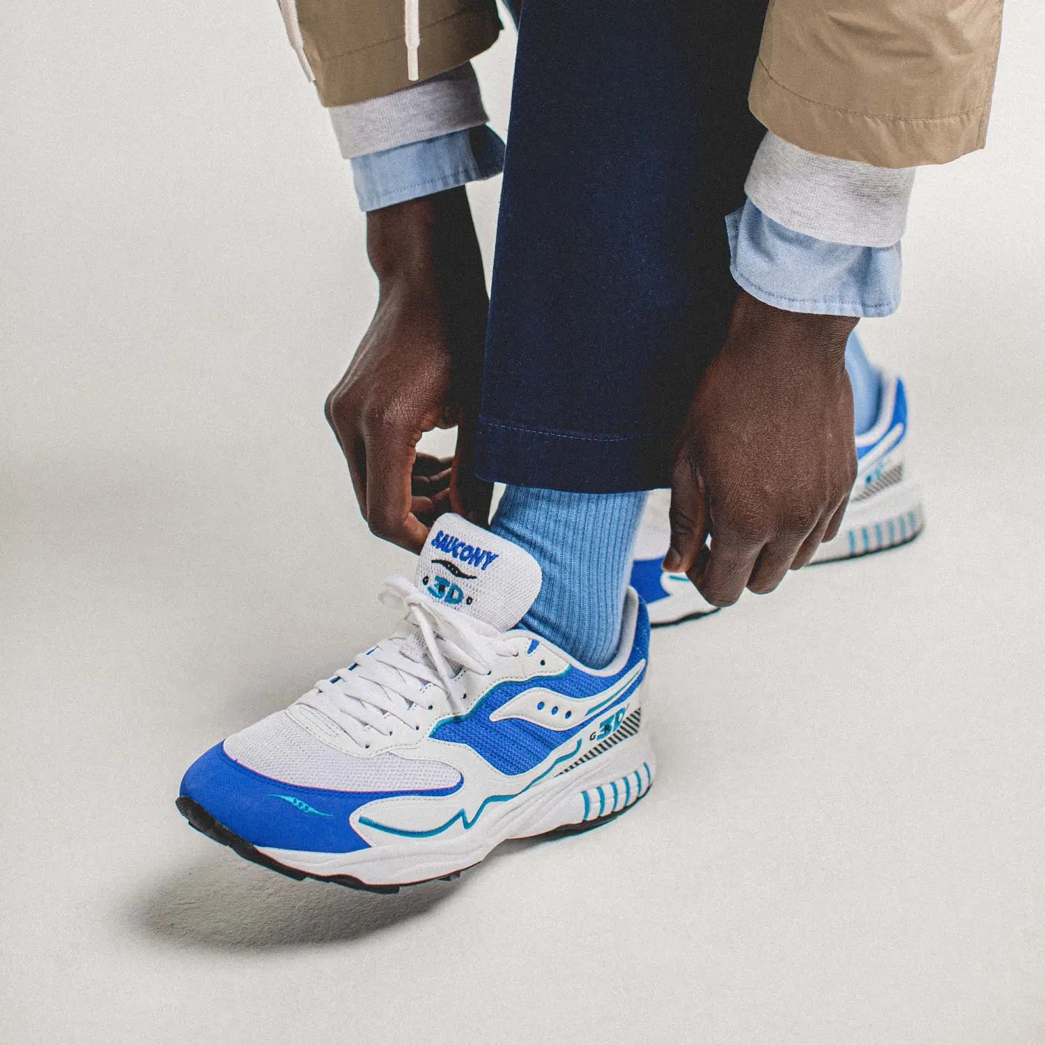 Saucony 3D Grid Hurricane White/Royal - S70646-2